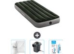 Letto Gonfiabile Intex - 1 Persona - 76 X 191 X 25 Cm - Verde - Lenzuolo - Pompa E Kit Di Riparazione