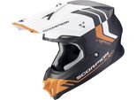 Casco Motocross Scorpion VX-16 Evo Air Fusion, Nero/Bianco/Arancio, Xs (53/54)