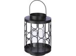 Casablanca Windlicht, "Remo"", Glas, Metall, Schwarz, , H. 22,5 Cm, D. 16 Cm 69378"