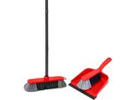 Novaliv Scopa Per Ambienti 30 Cm Fine Plastic Bristles & Sweeping Set Spazzatrice E Paletta Scopa Per Ambienti In Plastica Con Manico Manico A Innesto Scopa Per Ambienti Molto Robusta Con Filo Spazzola Spazzatrice Spazzola A Mano Paletta