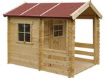 Timbela Casetta In Legno Per Bambini - Casetta Per Bambini All'aperto - L146Xl181Xh145 Cm/1,1M2 Casetta Da Giardino - Casetta Estiva Da Giardino Per Bambini M501A