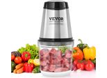 Vevor Tritacarne Elettrico 400 W, Tritatutto Multifunzionale, Frullatore Da 600 Ml 3000 Giri/Min + 4000 Giri/Min, Affettaverdure Con Ciotola E Lama In Vetro E Raschietto Argento