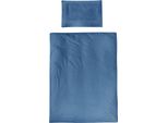 Roba Biancheria Da Letto Per Bambini Seashells Indigo 100 X 135 Cm - Set Di Biancheria Da Letto 2 Pezzi - Cotonelogico - Gots E Oeko-Tex 100 - Blu