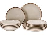 Rosenthal Starter-Set 12-Tlg. Profi Casual Shell Porzellan Grau-Braun Teller Flach 27 Cm|Profi Casual|Shell|10660-405404-10867 Teller Flach 22 Cm|Profi Casual|Shell|10660-405404-10862 Gourmetteller Tf.22|Profi Casual|Shell|10660-405404-10772 106