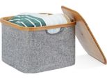 Relaxdays 10022145_0 Relaxdays Aufbewahrungsbox Grau 33,0 X 33,0 X 25,0 Cm
