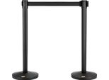 Vevor Sistema Di Guida Per Il Personale Nastro Di Sbarramento Paletti Di Sbarramento 2 Pezzi, 3,3 M X 48 Mm Nastro Retrattile Nero, Sistema Di Guida Per Il Personale Paletti Di Sbarramento Adatto Per Aeroporti, Fiere, Luoghi Di Competizione, Ecc.