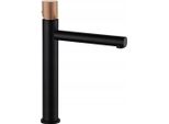 Mexen Elba One Rubinetto Per Lavabo Alto, Nero/Oro Rosa - 74111-76