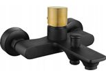 Mexen Royo One Rubinetteria Per Vasca, Nero/Oro - 72230-75