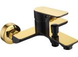 Mexen Alfa Rubinetto Per Vasca, Nero/Oro - 745730-75