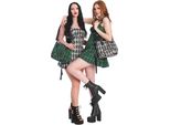 Banned Alternative Shoulder Bag Twice The Action White Tartan Handbag Check