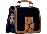 Banned Retro Shoulder Bag Scandal Bow Blue Vintage Faux Leather Crossbody Bag