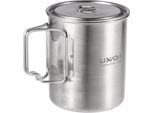 Tazza Da 750 Ml In Acciaio Inox Per Esterni - Con Manici E Coperchio Pieghevoli, Ideale Per Il Campeggio E Le Escursioni A Piedi