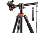 Treppiede K&F Concept 238CM, T254A8(SA254T1) Treppiede Per Fotocamera Con Colonna Centrale Estesa A 90°, Treppiede Fotografico Panoramico A 360° Con Borsa Per Il Trasporto, Treppiede Con Piastra A Sgancio Rapido Per Fotocamera Digitale
