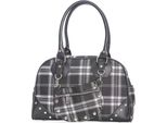 Banned Handbag Warren Plaid Black Punk Checked Studded Tartan Con Pouch