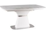 Tavolo Da Pranzo Solin 160-210X90X76Cm In Marmo Bianco Allungabile
