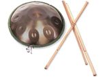 Handpan Patera HPDM-6 D-Kurd In Acciaio Inossidabile Con Supporto Per Handpan