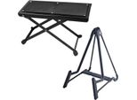 K&M 17581 Supporto Per Chitarra Heli Nero Con Poggiapiedi