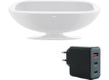 Stazione Di Ricarica Lava Music Space Charger 38 Bianco Con Adattatore Di Rete