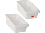 Novaliv Set Di 2 Organizer Per Medicinali Piccolo Armadietto Per Medicinali - 25 X 12 Cm Bianco Con Divisorio - Scatola Per Medicinali Contenitore Per Pillole Scatola Per Cerotti Scatola Per Medicinali Contenitore Per Bende Contenitore Per Vitamine
