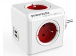 Allocacoc Allocacoc Powercube Originale Estensione Di Alimentazione Usb Di Tipo E 4 Prese Di Corrente Alternata Per Interni Rosso