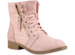 Mytrendshoe Donna Stivaletti Stringati Stivaletti Stringati Cerniera 815442 Stivale Da Lavoro, Colore: Rosa, Taglia: 39