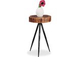 Relaxdays Tavolino Di Design Disco In Legno