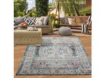 Tappeto Orientale Da Salotto Vintage In Grigio Blu Dimensioni - 120 X 170 Cm