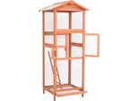 Vidaxl Gabbia Per Uccelli 68X62X166 Cm In Legno Massiccio Di Abete Rosso