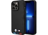 Etui Bmw Bmhmp14L22Ptdk Iphone 14 Pro 6,1 Czarny/Black Leather Stamp Tricolor Magsafe