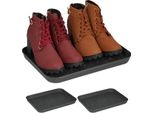 Relaxdays Set Di 3 Vaschette Raccogli-Scarpe Grigie
