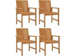 Vidaxl Sedie Da Pranzo Da Giardino 4 Pz. Legno Massiccio Di Acacia