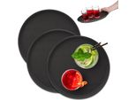 Relaxdays Vassoio Da Portata Rotondo Per Catering, Set Da 3