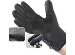 Guanti Sportivi Invernali Antiscivolo Per Telefono (Taglia L) - Nero