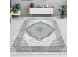 Tappeto Di Design Per Il Soggiorno Tappeto Ornamentale Barocco Grigio Crema Dimensioni - 200 X 290 Cm
