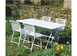 Casa Padrino Set Di Mobili Da Giardino In Ferro Battuto Bianco - Tavolo Da Giardino E 4 Sedie