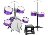 Batteria Jazz Con Sgabello 7 Tamburi Strumenti Musicali A Percussione Per Principianti Regali Di Natale Teste Di Tamburo In Pvc Ispessito Facile Installazione