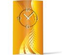 Orologio Da Parete Astratto Arancione Verticale Di Design Orologio Da Parete Moderno Di Design Silenzioso Senza Ticchettio Dixtime 3D-0036