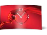 Orologio Da Parete Di Design Rosso Seta Astratto Orologio Da Parete Moderno Design Silenzioso Senza Ticchettio Dixtime 3DS-0078