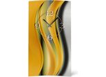 Orologio Da Parete Astratto Verde Arancione Di Design Orologio Da Parete Moderno Di Design Silenzioso Senza Ticchettio Dixtime 3DS-0027