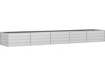 Vidaxl Letto Da Giardino Rialzato 400X80X45 Cm Acciaio Zincato Argento