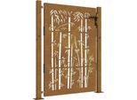 Vidaxl Cancello Da Giardino 105X155 Cm In Acciaio Corten Design Bambù