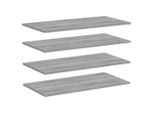 Mensole A Muro 4 Pz. Grigio Sonoma 80X40X1,5 Cm Materiale A Base Di Legno
