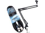Keepdrum NB35 Asta Microfonica Da Tavolo Con Cavo Xlr Da 6 M