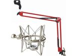 Keepdrum NB35 Rd Braccio Articolato Rosso Con Spider Microfonico MS089SV