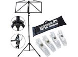 Keepdrum MUS3BK Leggio Nero Con 4 Morsetti Musicali