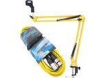 Keepdrum NB35 Yw Braccio Articolato Con Cavo Microfonico Giallo