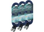 Keepdrum 6M Cavo Dmx Blu A 3 Pin Xlr 100-Ohm 3 Pezzi