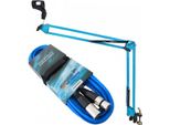 Keepdrum NB35 Bl Asta Microfonica Con Cavo Microfono Blu
