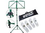 Keepdrum MUS3GR Leggio Verde Con 4 Morsetti Musicali