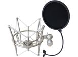 Keepdrum MS089SV Ragno Microfonico In Argento Con Protezione Pop